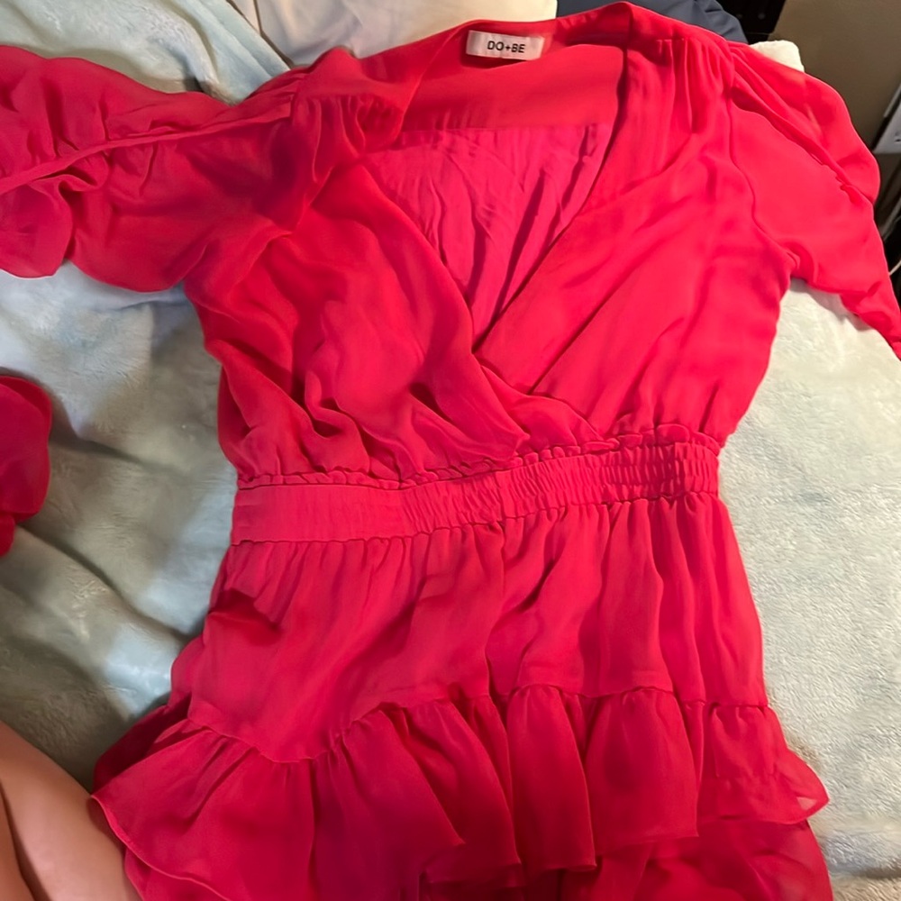 Pink low cut dress